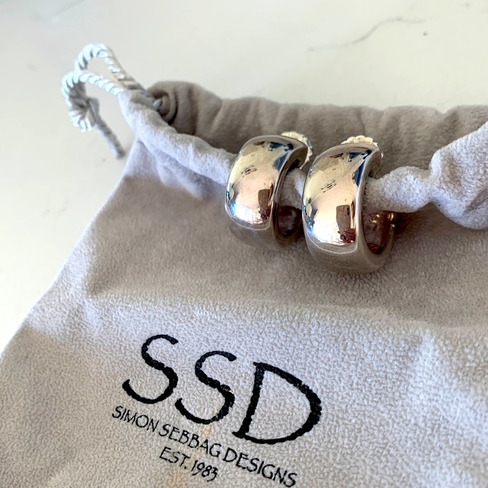 Sterling hoop earrings-Simon Sebbag Designs